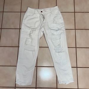 Mid rise ripped jeans